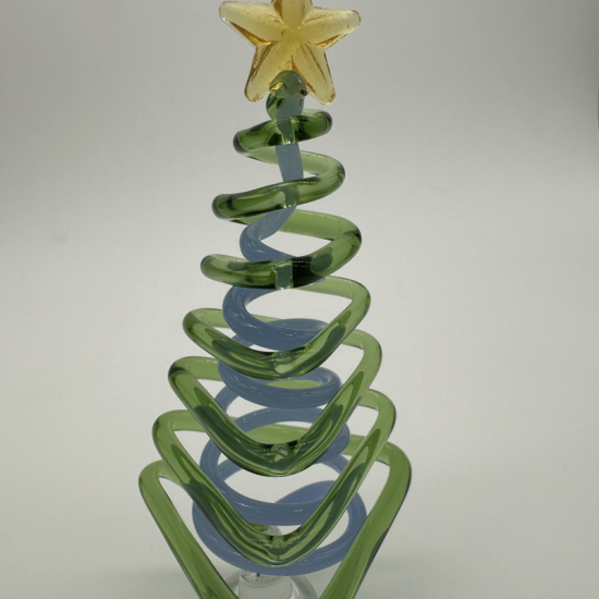 Small Flat Tree Coloured Glaze Decoration Small Flat Tree Coloured Glaze Decoration