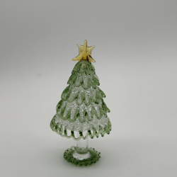 Wire Wrap Base Christmas Tree Coloured Glaze Decoration