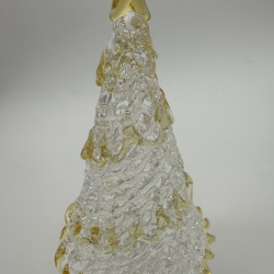 Large Gold Edge Christmas Tree Coloured Glaze Decoration