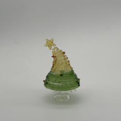 Two-Color Wire Wrapped Christmas Tree Coloured Glaze Decoration