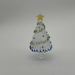 Blue Edge Tree Coloured Glaze Decoration