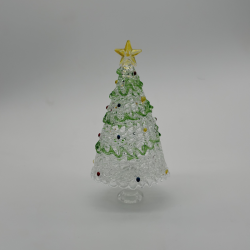 Painted  Christmas Tree Coloured Glaze Decoration