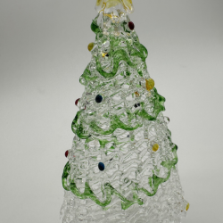 Painted  Christmas Tree Coloured Glaze Decoration
