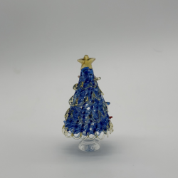 8 cm Brushed Tree Coloured Glaze Decoration