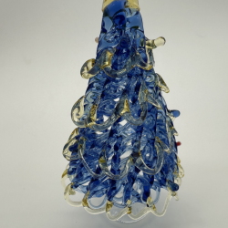 8 cm Brushed Tree Coloured Glaze Decoration