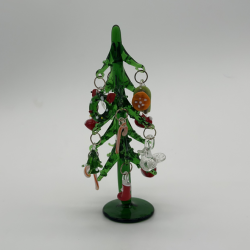 12cm Pendant Tree Coloured Glaze Decoration