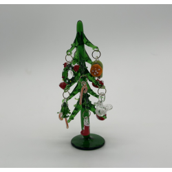 12cm Pendant Tree Coloured Glaze Decoration