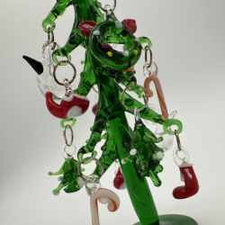 12cm Pendant Tree Coloured Glaze Decoration