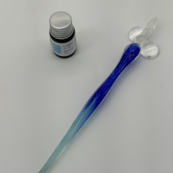 Blue Glass Pen Coloured Glaze Decoration