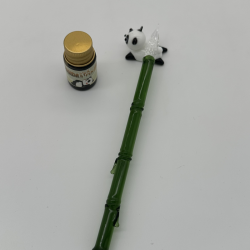 Green Bamboo Glass Pen Coloured Glaze Decoration