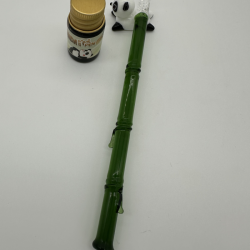 Green Bamboo Glass Pen Coloured Glaze Decoration
